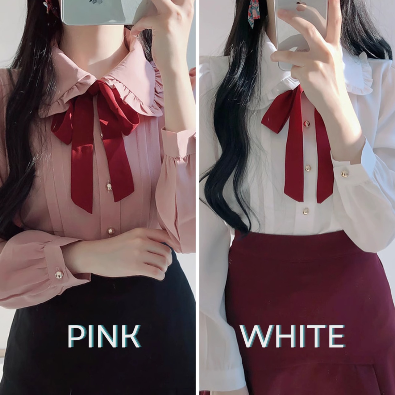 Doll Collar Chiffon Blouse 5166