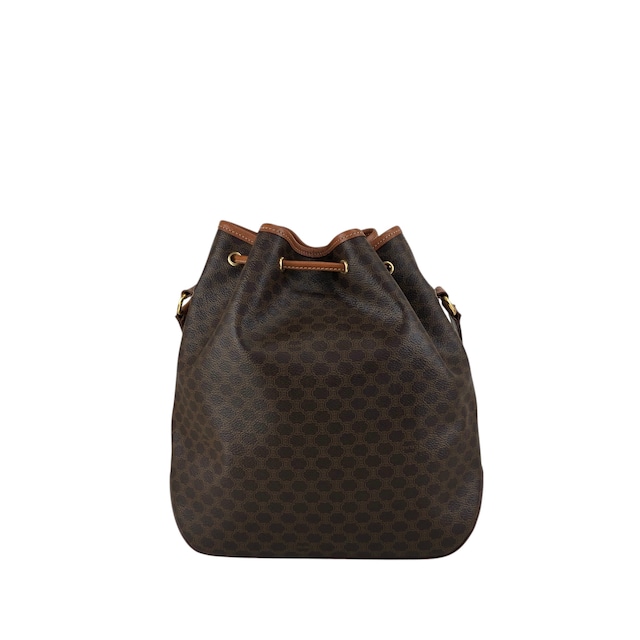 CELINE セリーヌ マカダム ショルダーバッグ ブラウン PVC 巾着 vintage ヴィンテージ オールド wskrpv