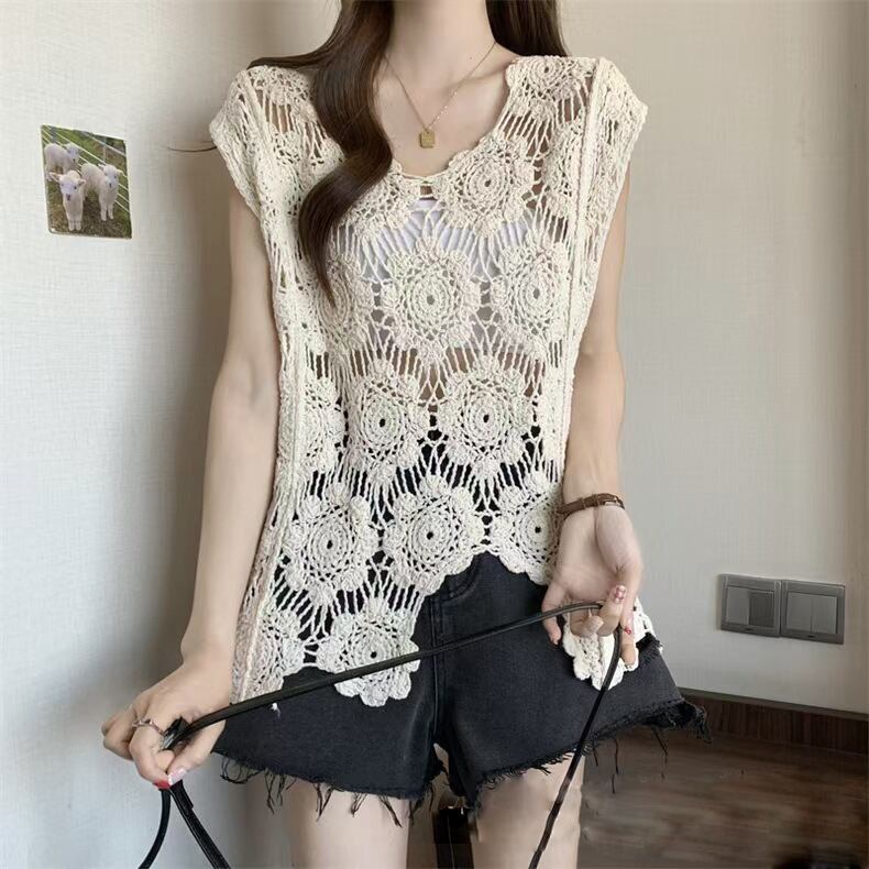 定価42900円】unfil ハンドクロシェットジレ 手かぎ針編みベスト