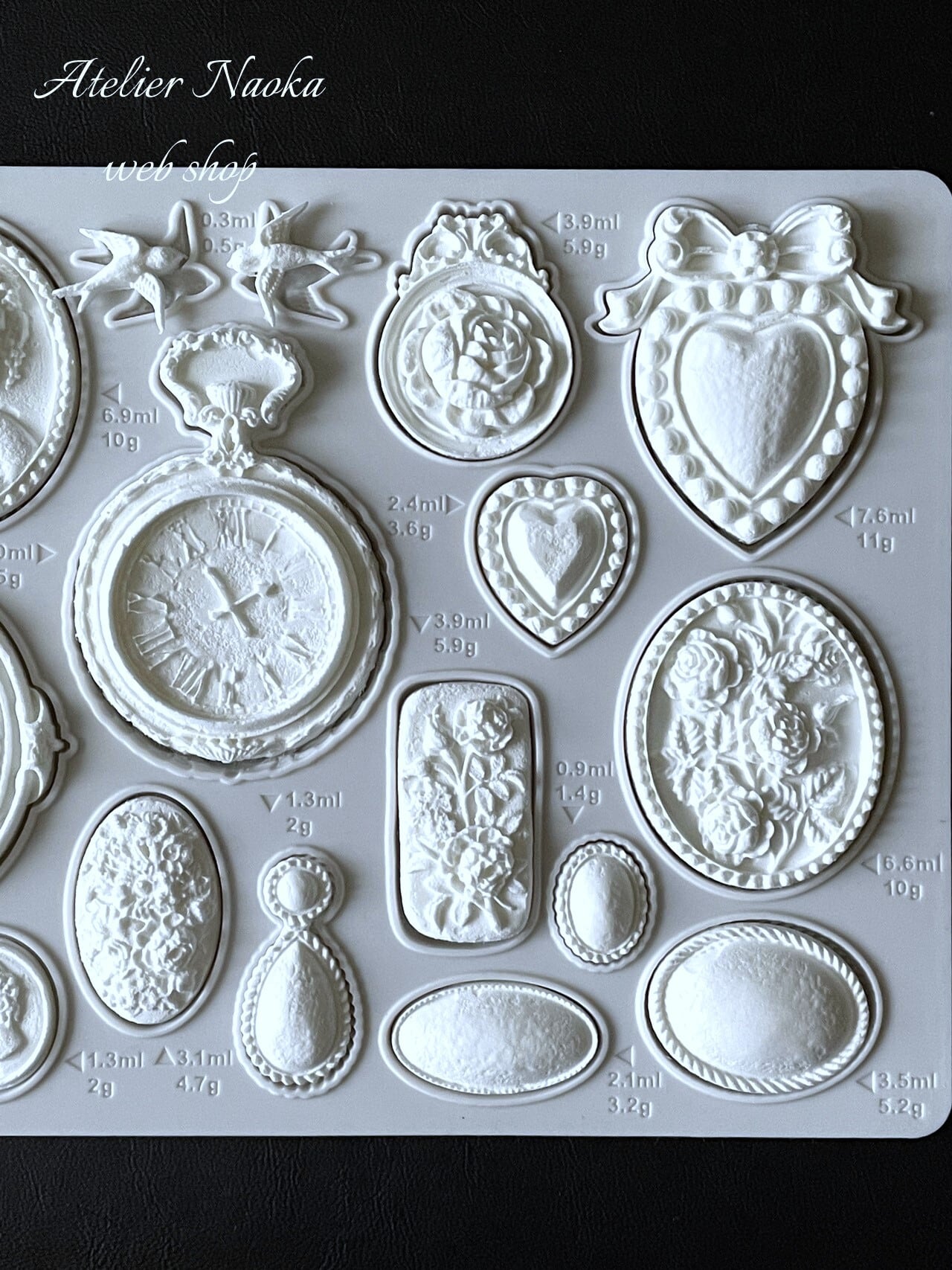 カメオ、時計、ジュエリー等 シリコンモールド | シリコンモールド