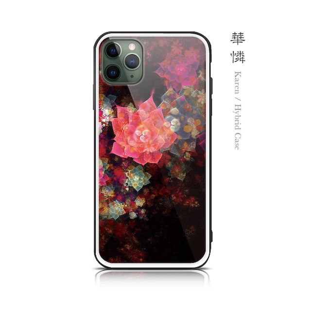 華憐 - 和風 強化ガラスiPhoneケース