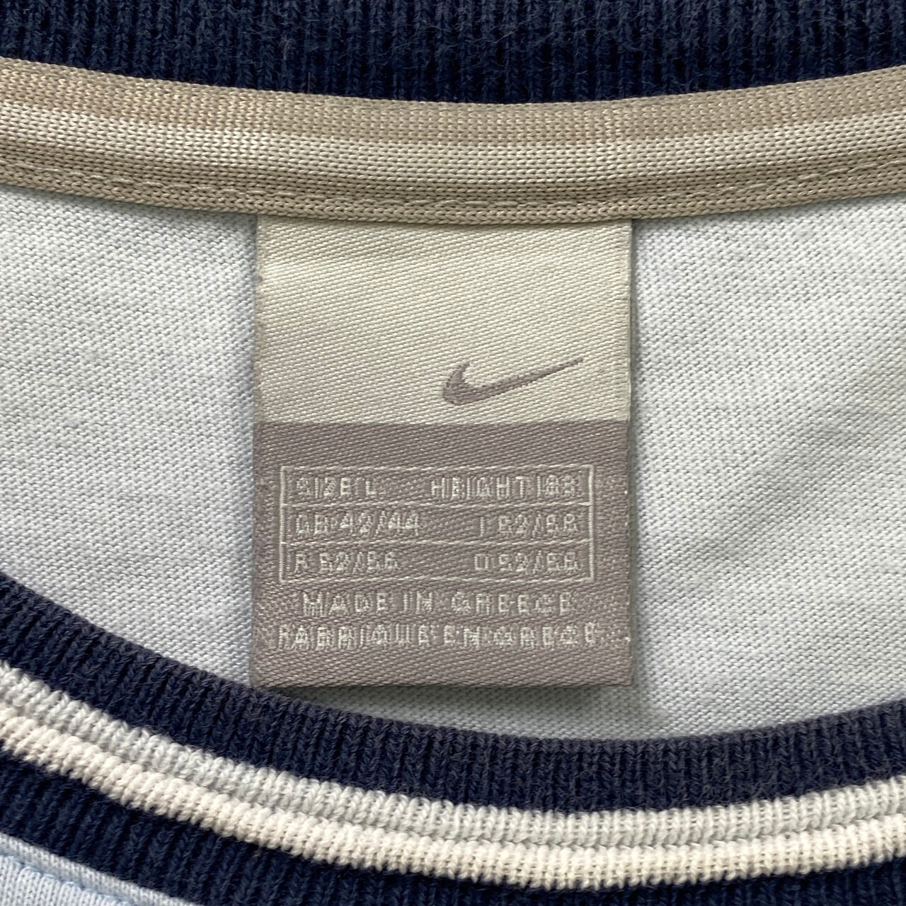 00年代 NIKE ナイキ スウォッシュロゴ 刺繍 リンガーTシャツ メンズL 
