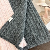ケーブル編み バイカラーニットマフラー H0033