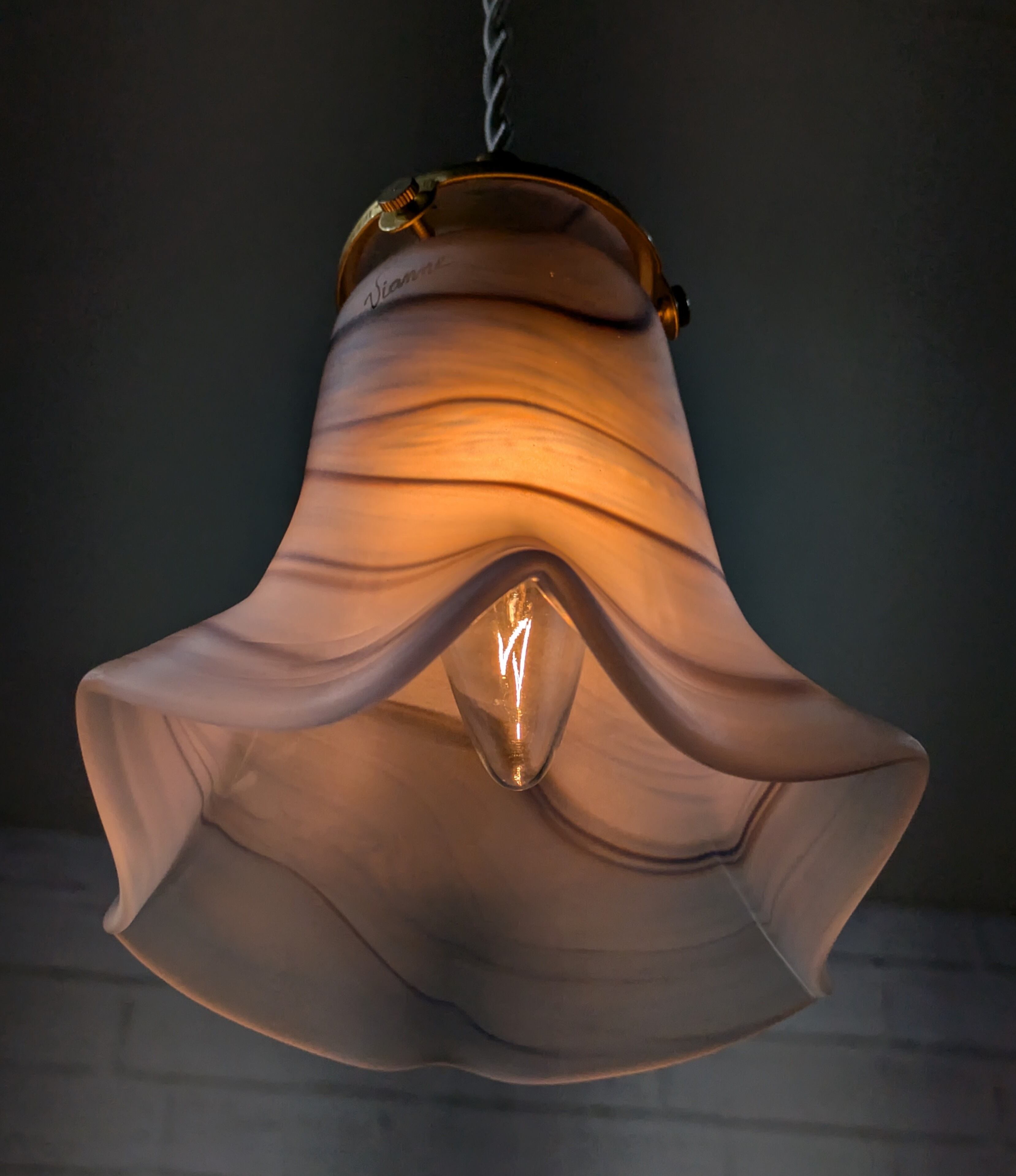 Vianne フランス ヴィンテージ ランプシェード [ルフレ]モアレ