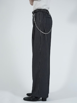 【ALUDE SELECT】stripe wide slacks