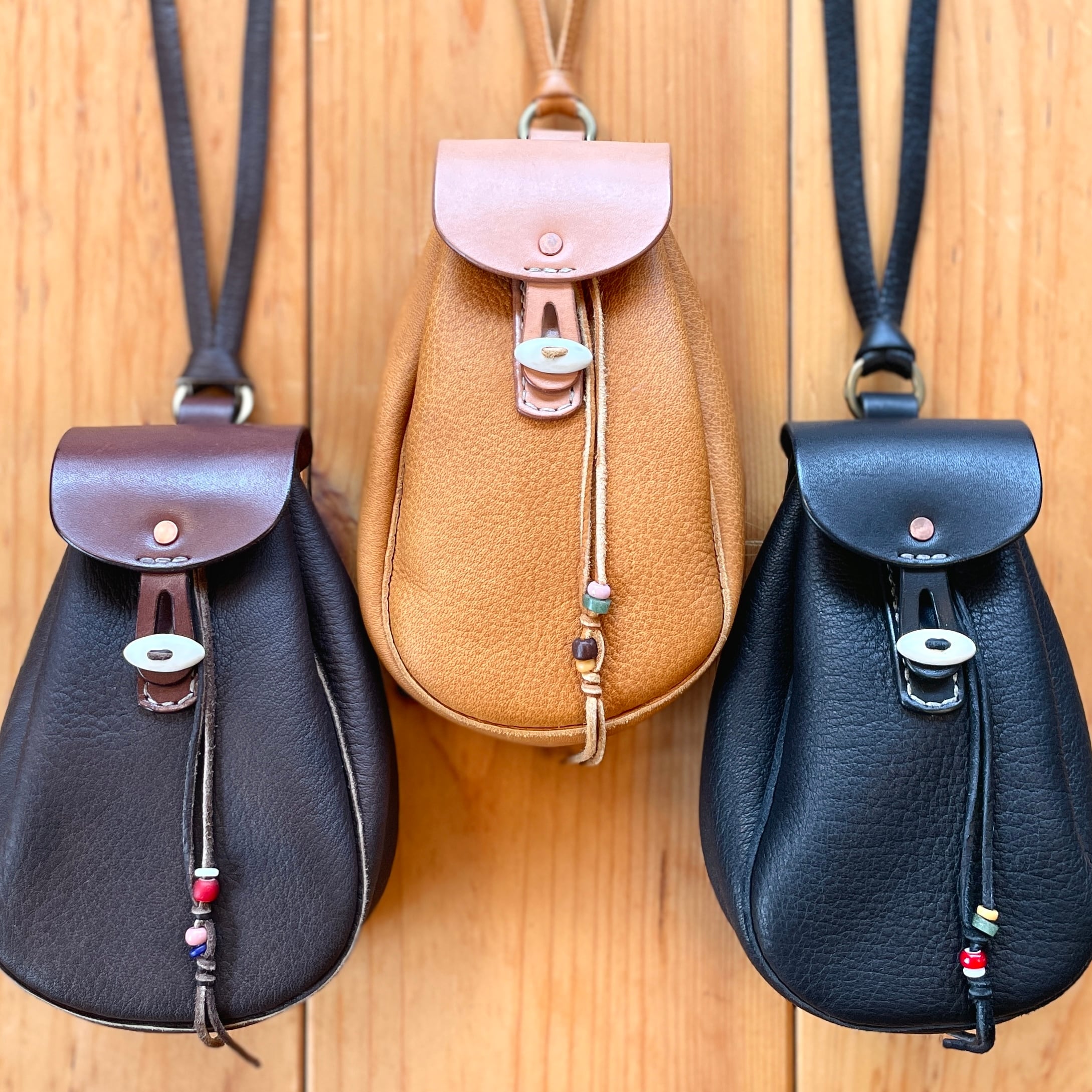鹿革ベルトポーチ 刻印サービス付［全3色］Deerskin Belt Pouch［3