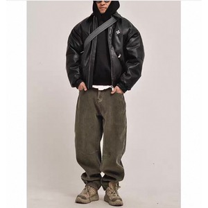 Loose fit corduroy straight pants 1196