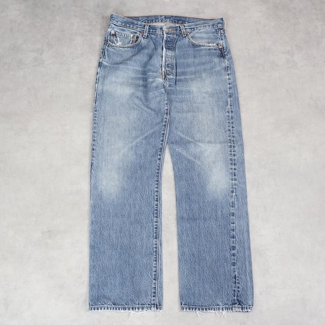 リーバイス501 Levis W34 ブルーデニム 00s 青 ヒゲ ボトム