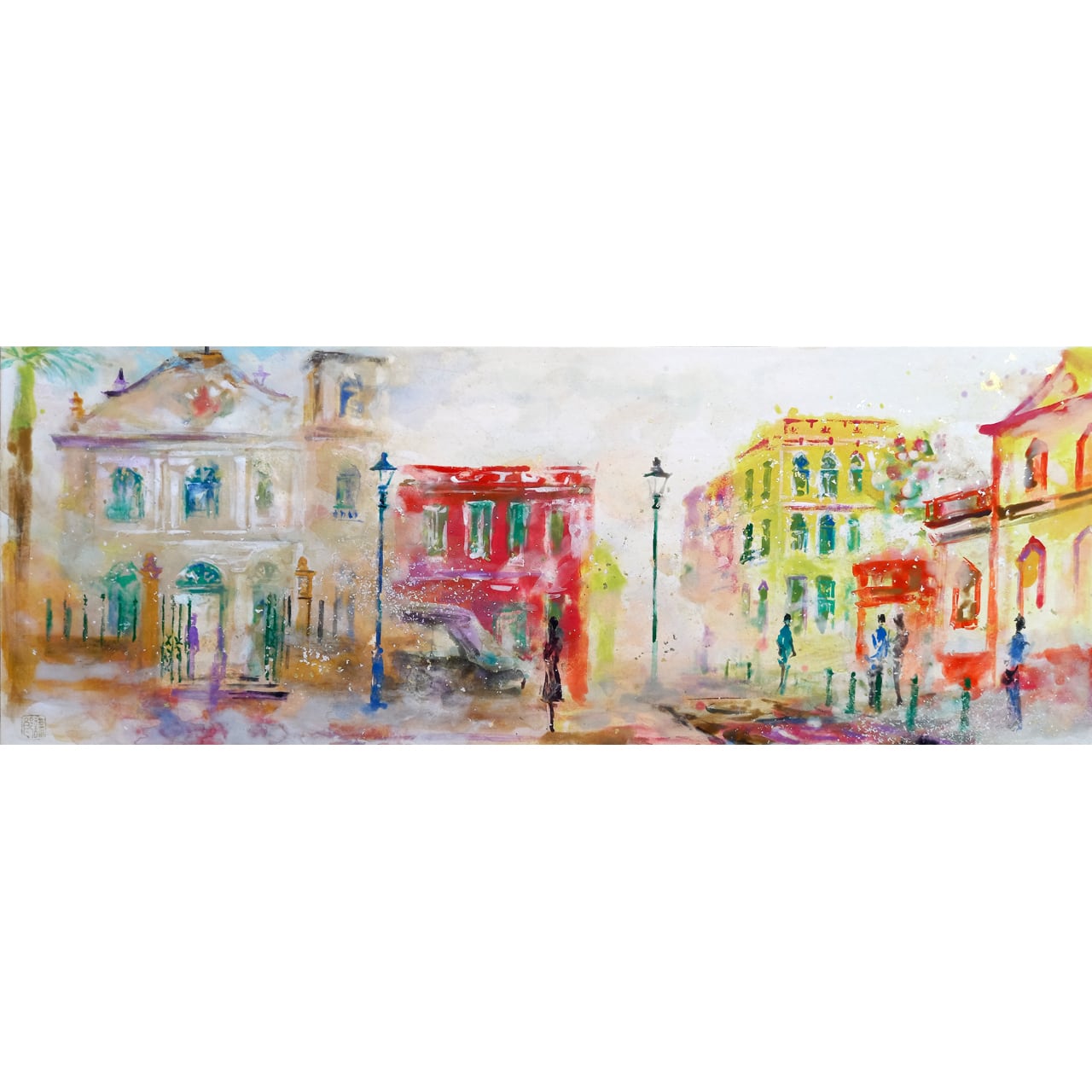日本画 風景画「Lazaro Area」岩絵具 印象派 | Kenro Art