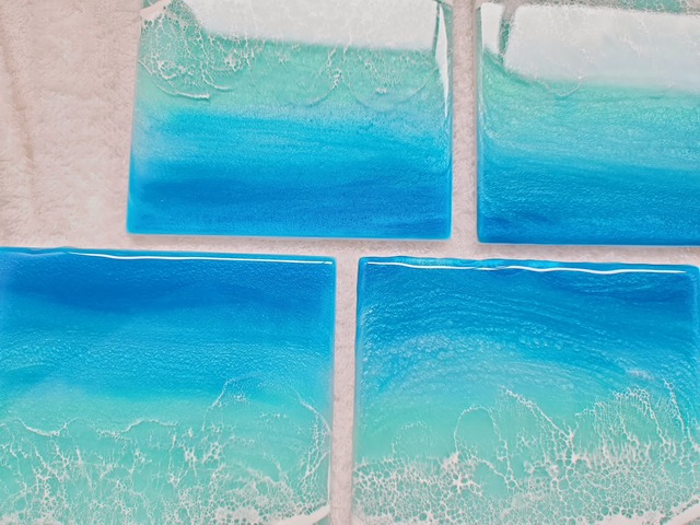 163.オーシャンレジンアート 折りたたみミラー大