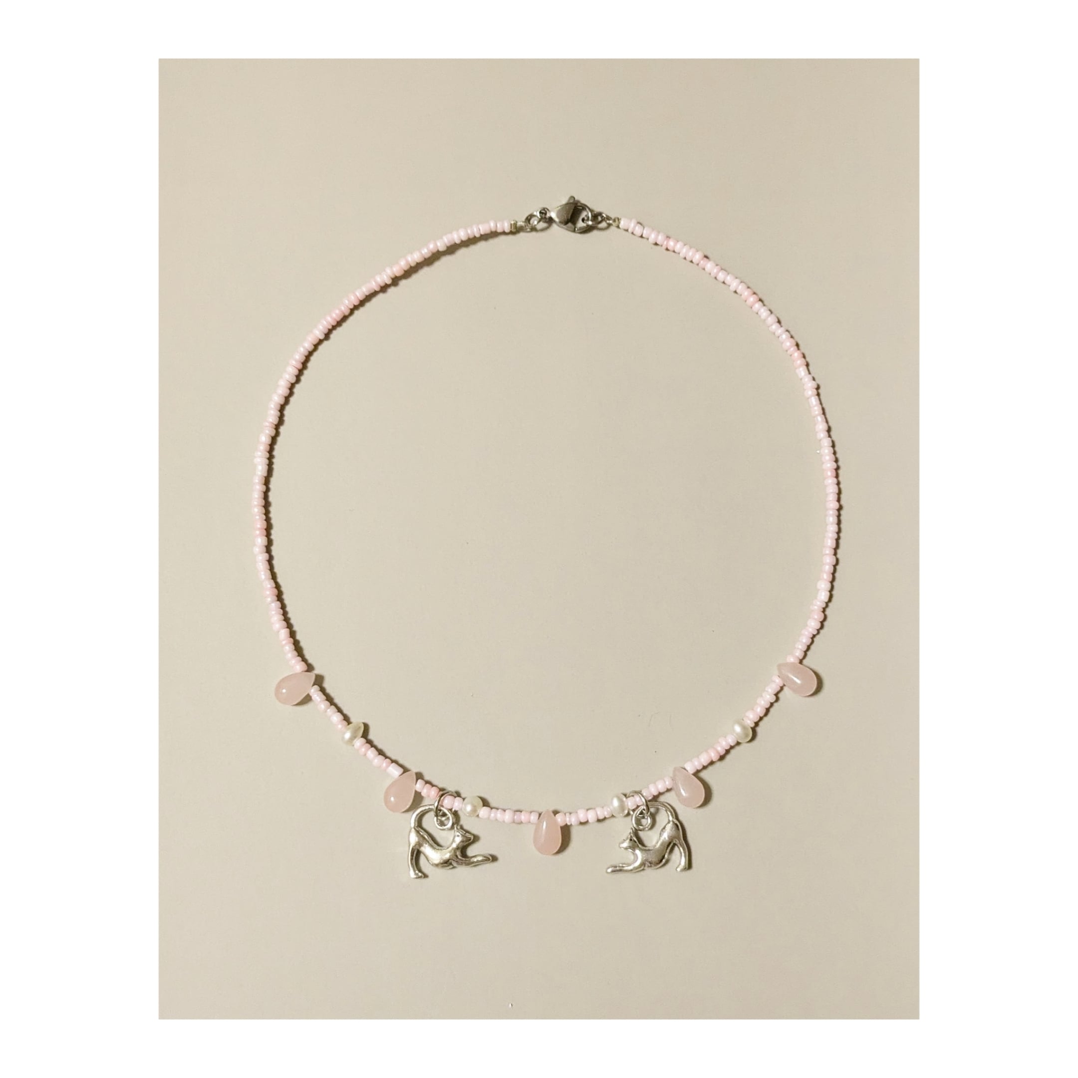【hitotonari】2CAT's necklace -ピンク①-