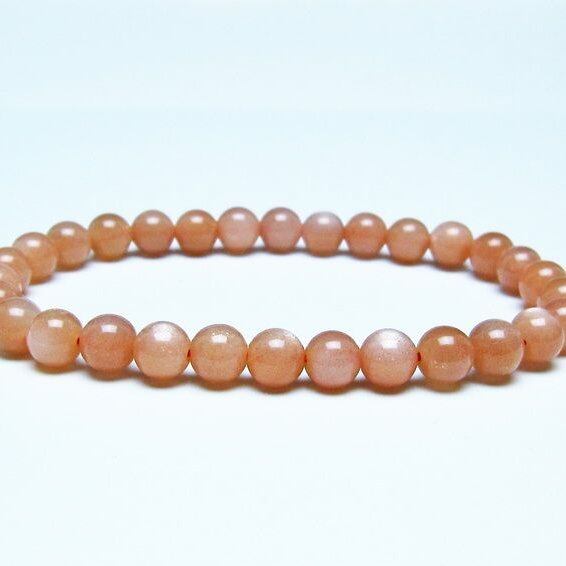 オレンジムーンストーン ブレスレット 6mm 一点物 メール便可 [M便 1/10] 111-48550