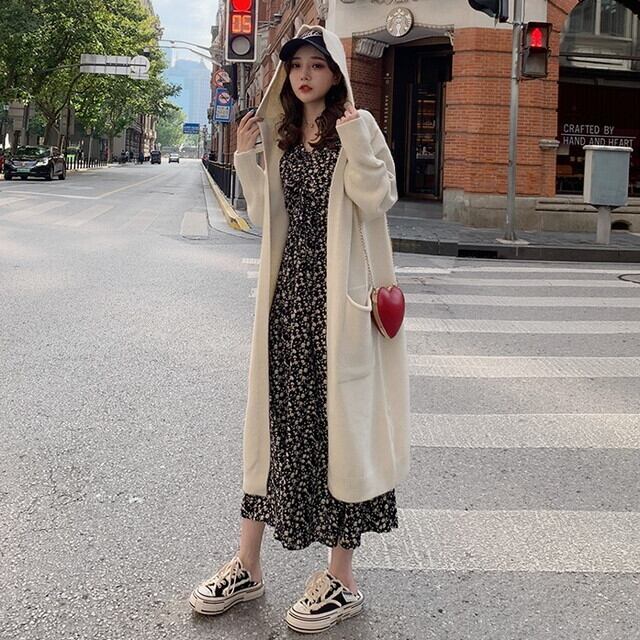 秋冬新作 レディース ガウン カーディガン ロングニットガウン フード付き カーディガン レディース ニットカーディガン 秋冬 ニット カーディガン ロング 超ロングカーディガン カーディガン 長袖 ドロップショルダー ポケット付き 体型カバー ゆったり 6色 P7086