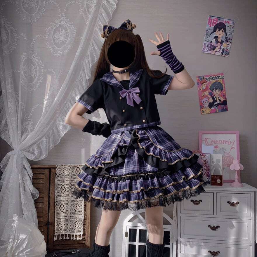 ゴスロリ通販 With U ファッション アイドル衣装 半袖セーラー服 ゴスロリ通販 With U ファッション アイドル衣装 半袖セーラー服