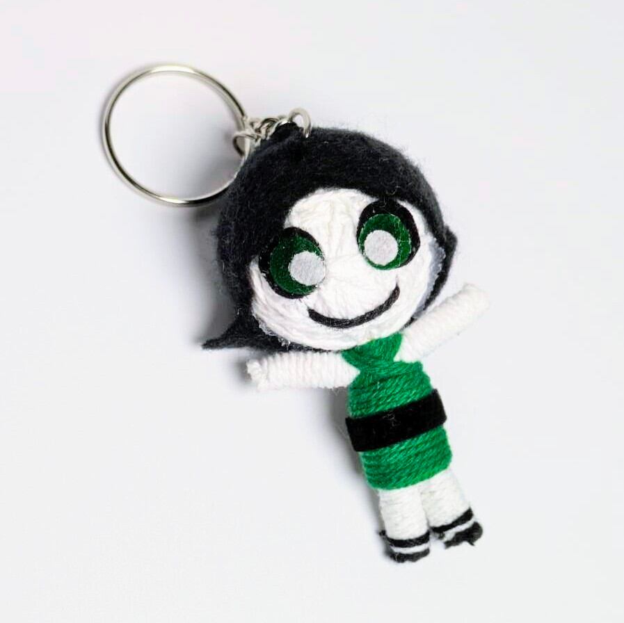 【 The Powerpuff Girls（パワーパフガールズ）】 Voodoo doll KeyHolder / ブードゥー人形 / 身代わり人形 /お守り人形  〚アメリカン雑貨 アメトイ〛