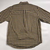 Eddie Bauer エディーバウアー チェック柄 BD ボタンダウン 長袖シャツ M /うすイエロー・ネイビー系 メンズ アウトドア