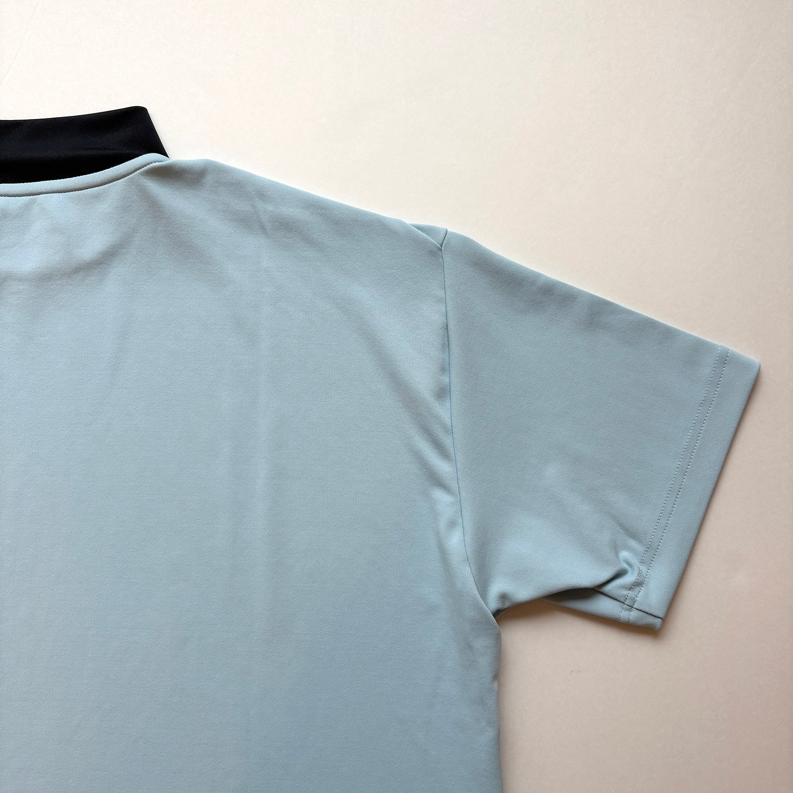 LOGO PRINT MOCK NECK SHIRT - LIGHT BLUE / BLACK - | 8G SHOOT WEBSTORE