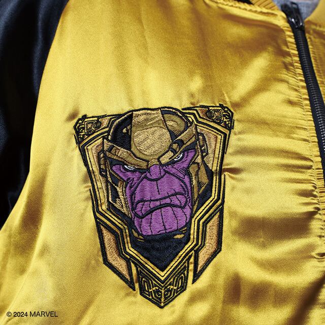 キャラジャン】 MARVEL マーベル サノス マッドタイタン スカジャン（L