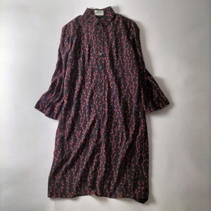 イタリア製 FOSMA 総柄 ワンピース　シルク