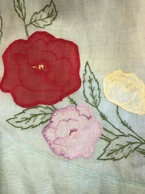40's vintage flower embroidery apron