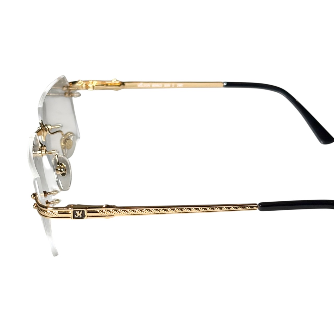 (nos) vintage HILTON 24k plated rimless glasses “MONACO” “305R”