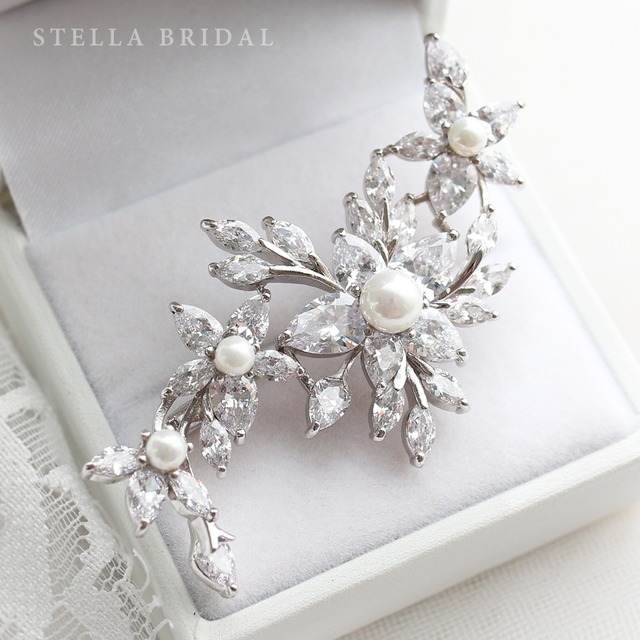 【受注生産品】母の日やフォーマルに＊キュービックジルコニアブローチ Helena - ヘレナ