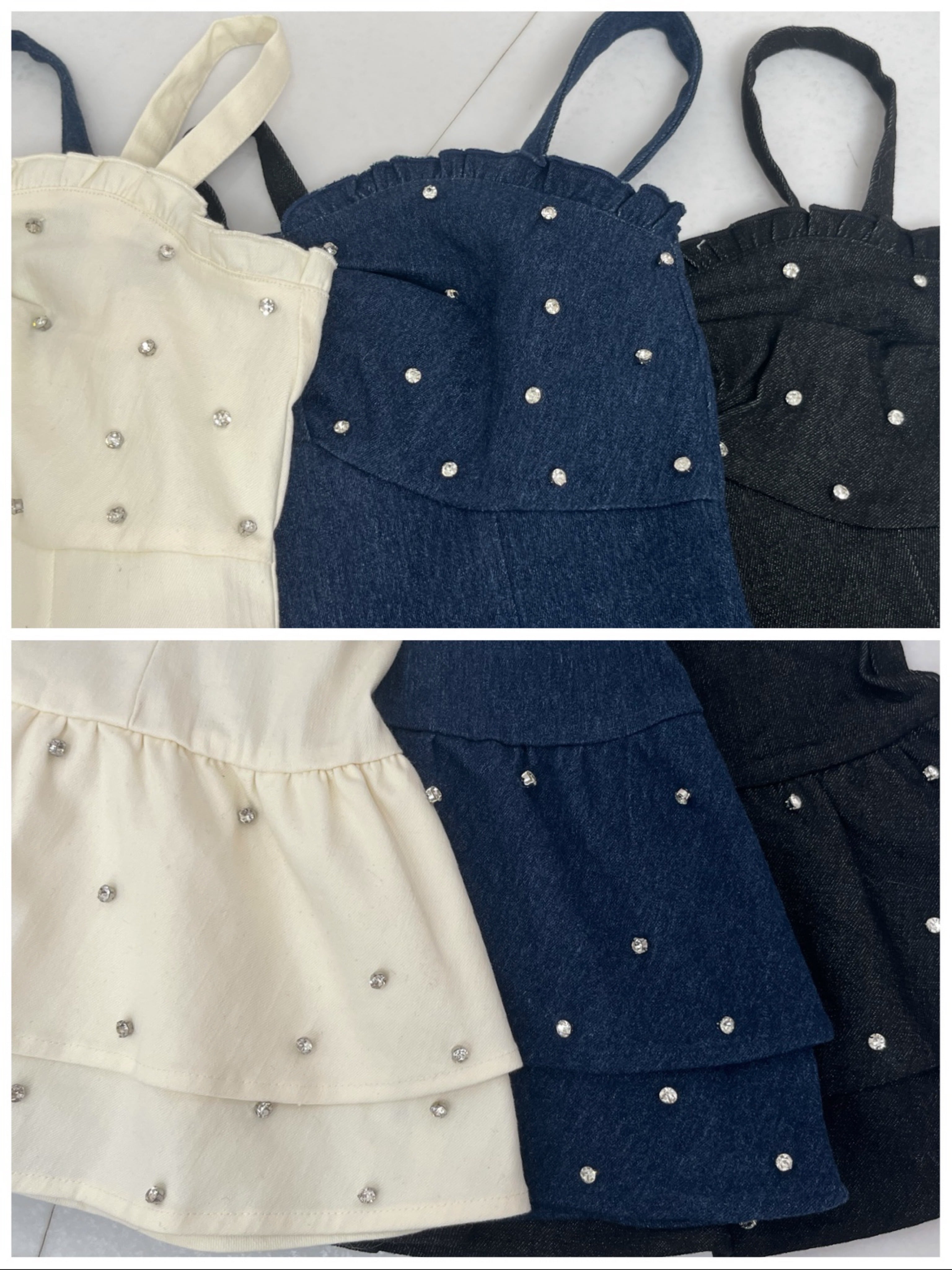 denim ribbon bijou op