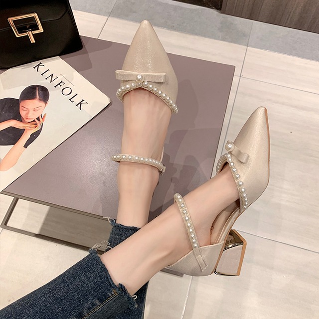 サンダルサマーレッドパールスタイル 靴 シューズ 夏物 真珠 部族の婦人靴46682490295