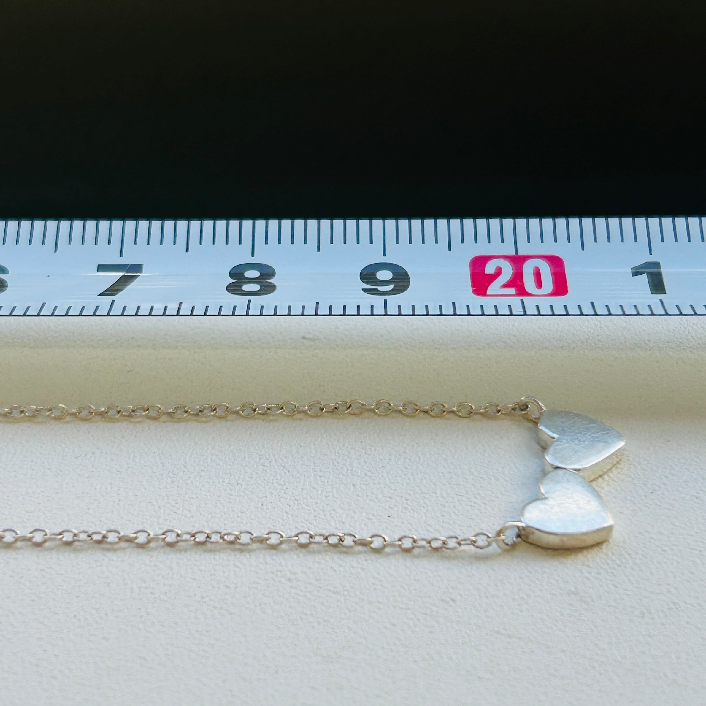 シルバー925 ミニダブルハートネックレス（41 / 46cm） | Milo
