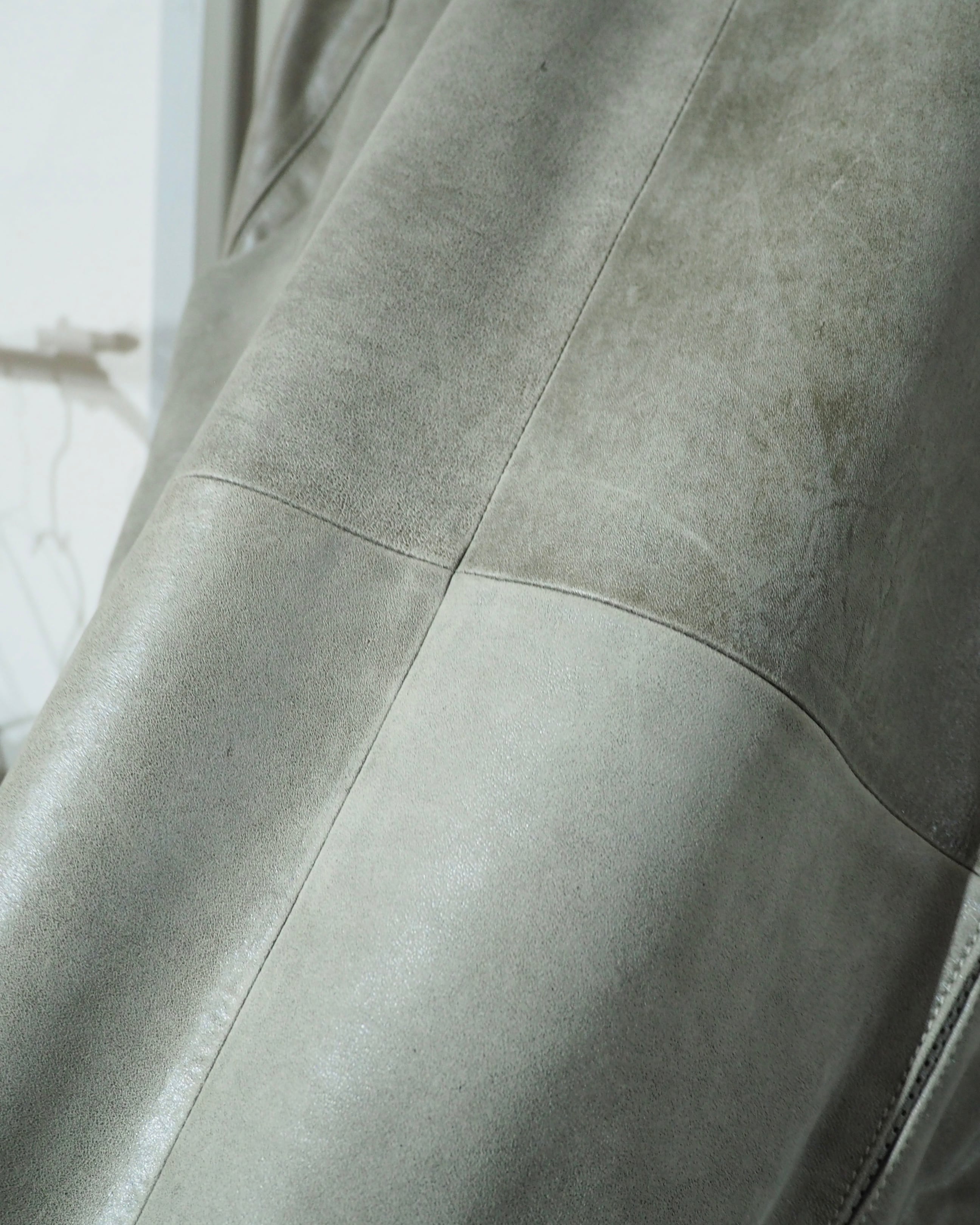 " Allegri " Beautiful Decadent Greige Color Vintage Sheep Leather Tailored Jacket