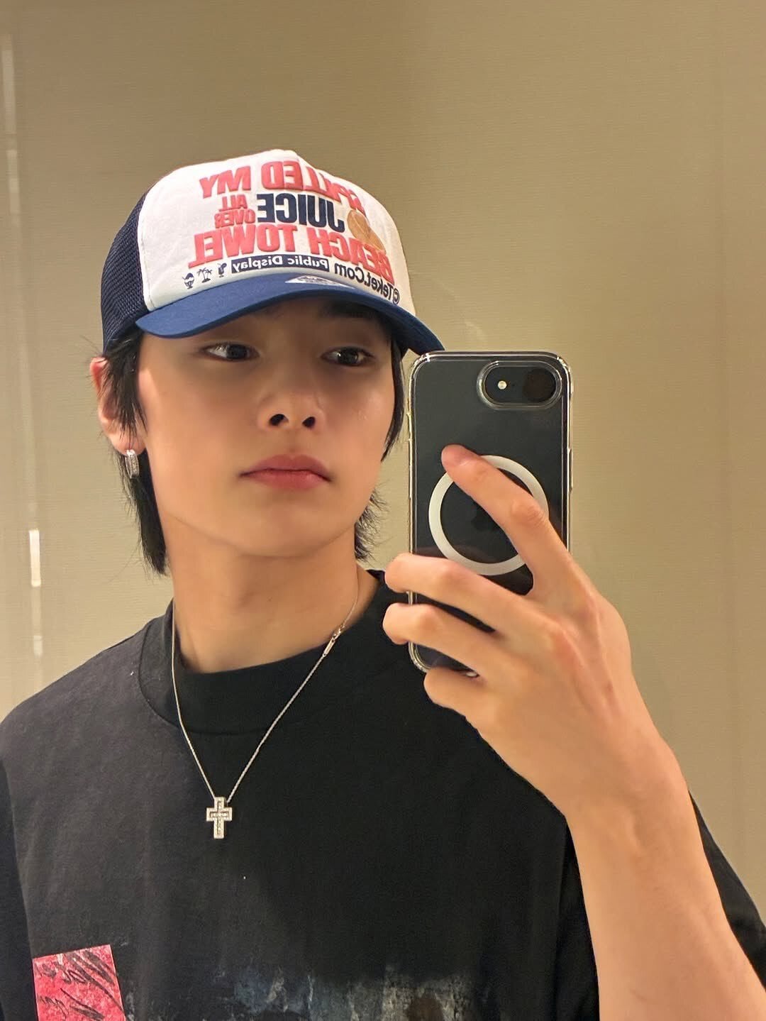 ☆Stray Kids アイエン 着用！！【TEKET】Be Careful Trucker Cap Navy