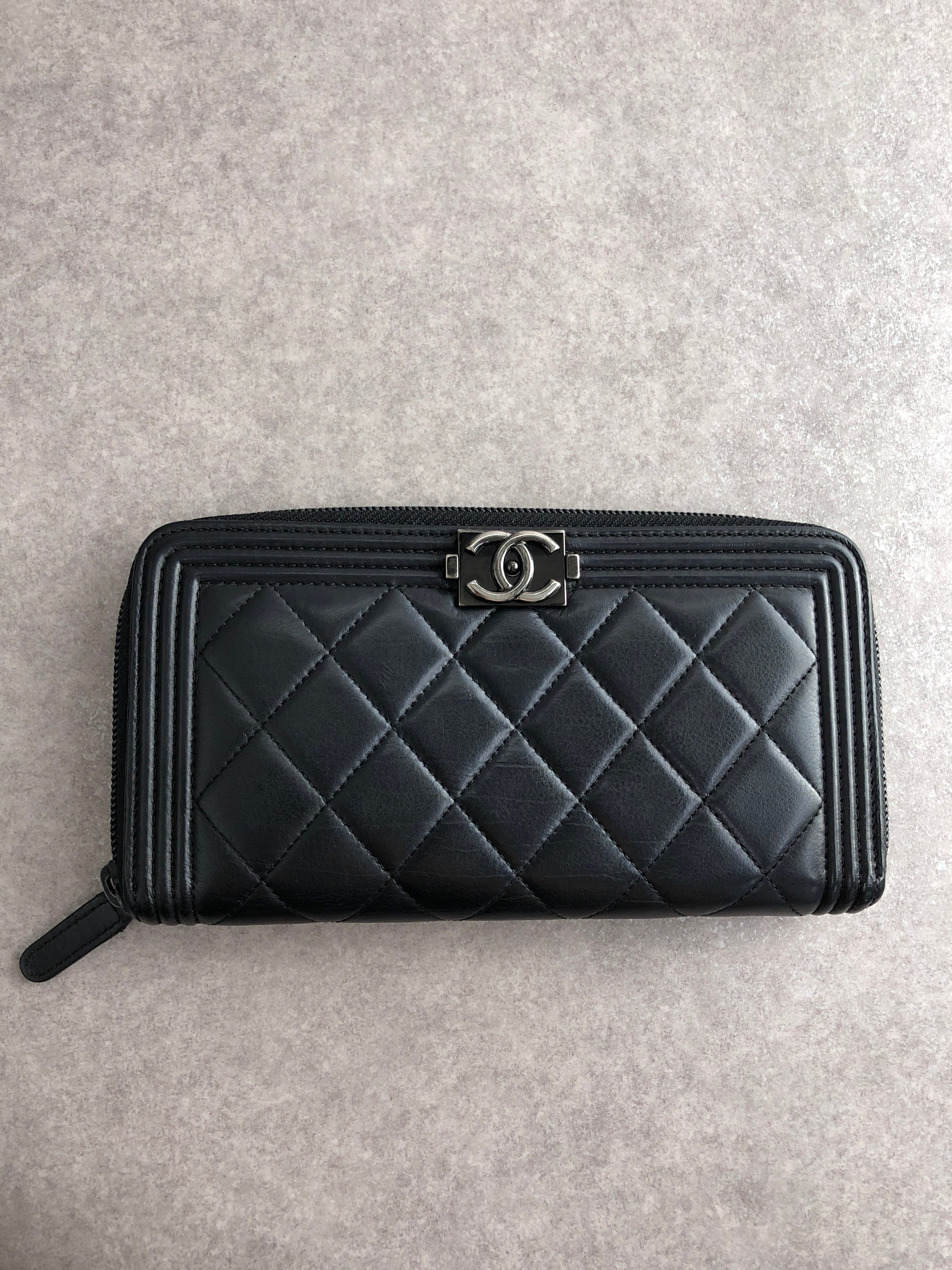 CHANEL シャネル 財布 ブラック ココマーク レザー 長財布 vintage