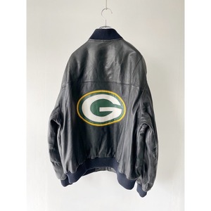 -PACKERS- logo design leather jacket