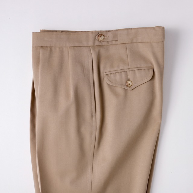【極美品】70s Ralph Lauren special vintage pants rayon wool gabardine trousers beige Made in USA W35 TALON zip mint condition ／70年代 ラルフローレン ヴィンテージ レーヨン ウール ギャバジン パンツ スラックス トラウザーズ 実寸W35  2タック USA製 ミントコンディション ベージュ