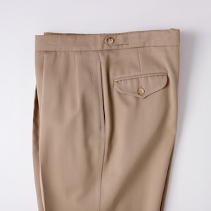【極美品】70s Ralph Lauren special vintage pants rayon wool gabardine trousers beige Made in USA W35 TALON zip mint condition /70年代 ラルフローレン ヴィンテージ レーヨン ウール ギャバジン パンツ スラックス トラウザーズ 実寸W35 2タック USA製 ミントコンディション ベージュ