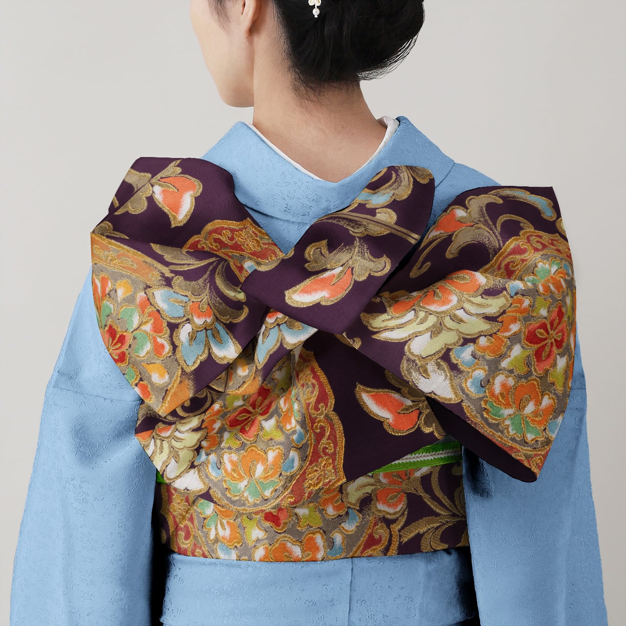 袋帯 川島織物 本袋 芯なし仕立 （袋帯【市松桃山吉祥文】1本|伝統  