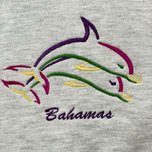 【USA古着】バハマ Bahama イルカ 刺繍 スウェット トレーナー タグ無し L相当 アメリカ古着