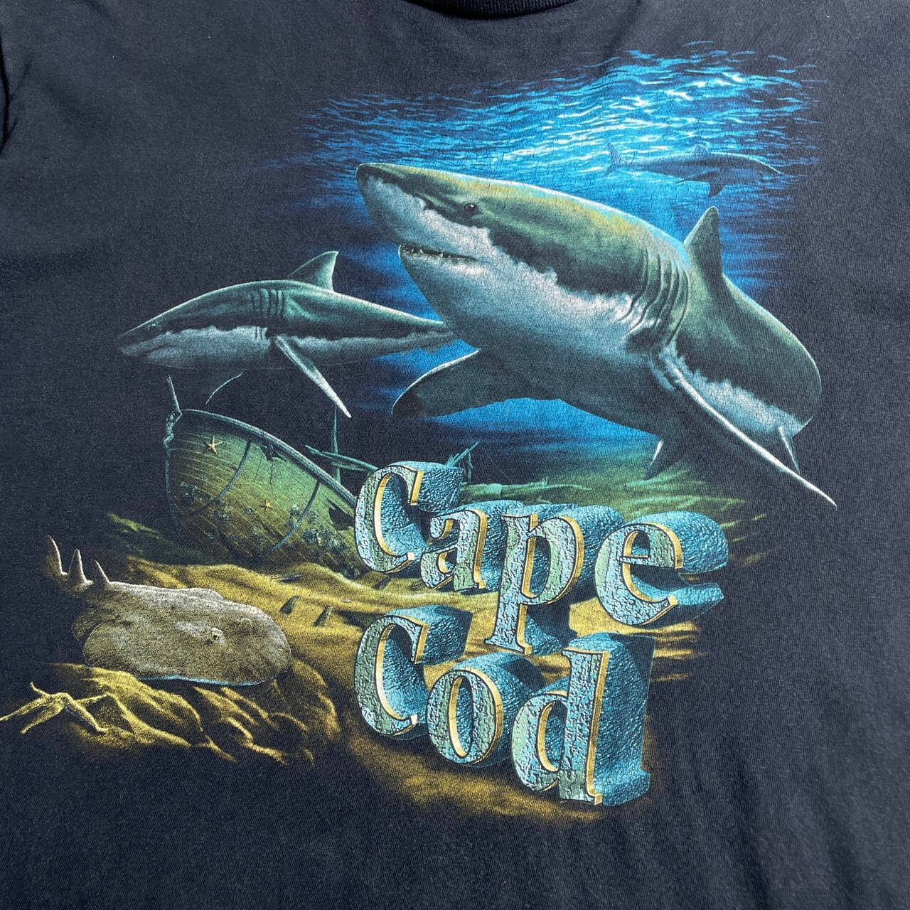 ビッグサイズ 90年代 WILD GEAR CAPE COD サメ エイ アニマル プリント 