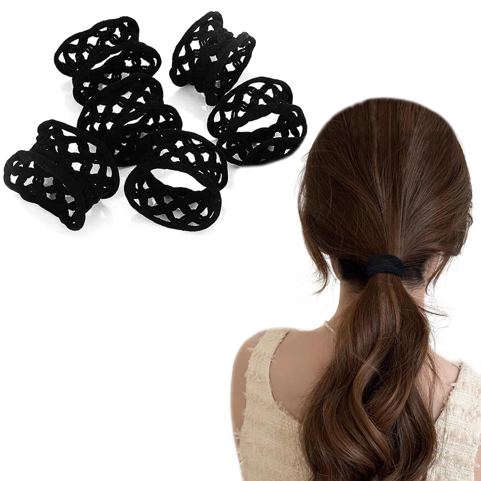 新着商品】ヘアゴム 髪ゴム 黒 跡がつかないヘアゴム ブラウン 6本