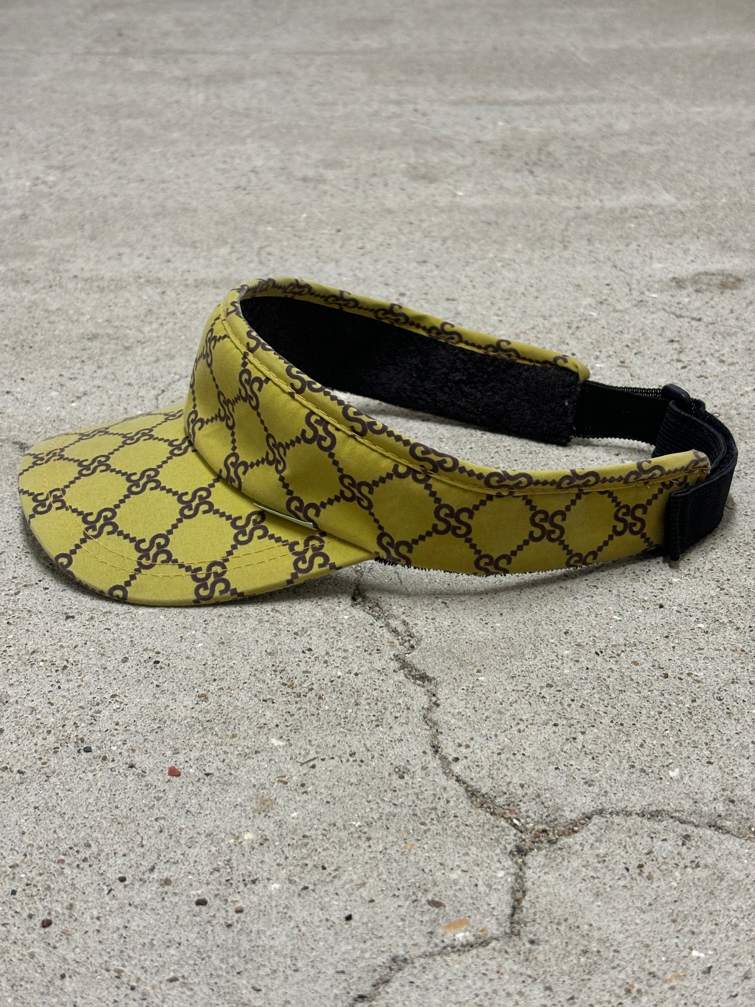 90s OLD STUSSY/Monogram Sun Visor/紺タグ/Free/モノグラム柄