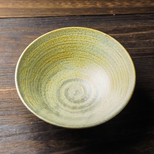 錆浅葱 6寸浅鉢（煮物鉢・浅丼）／吉永哲子