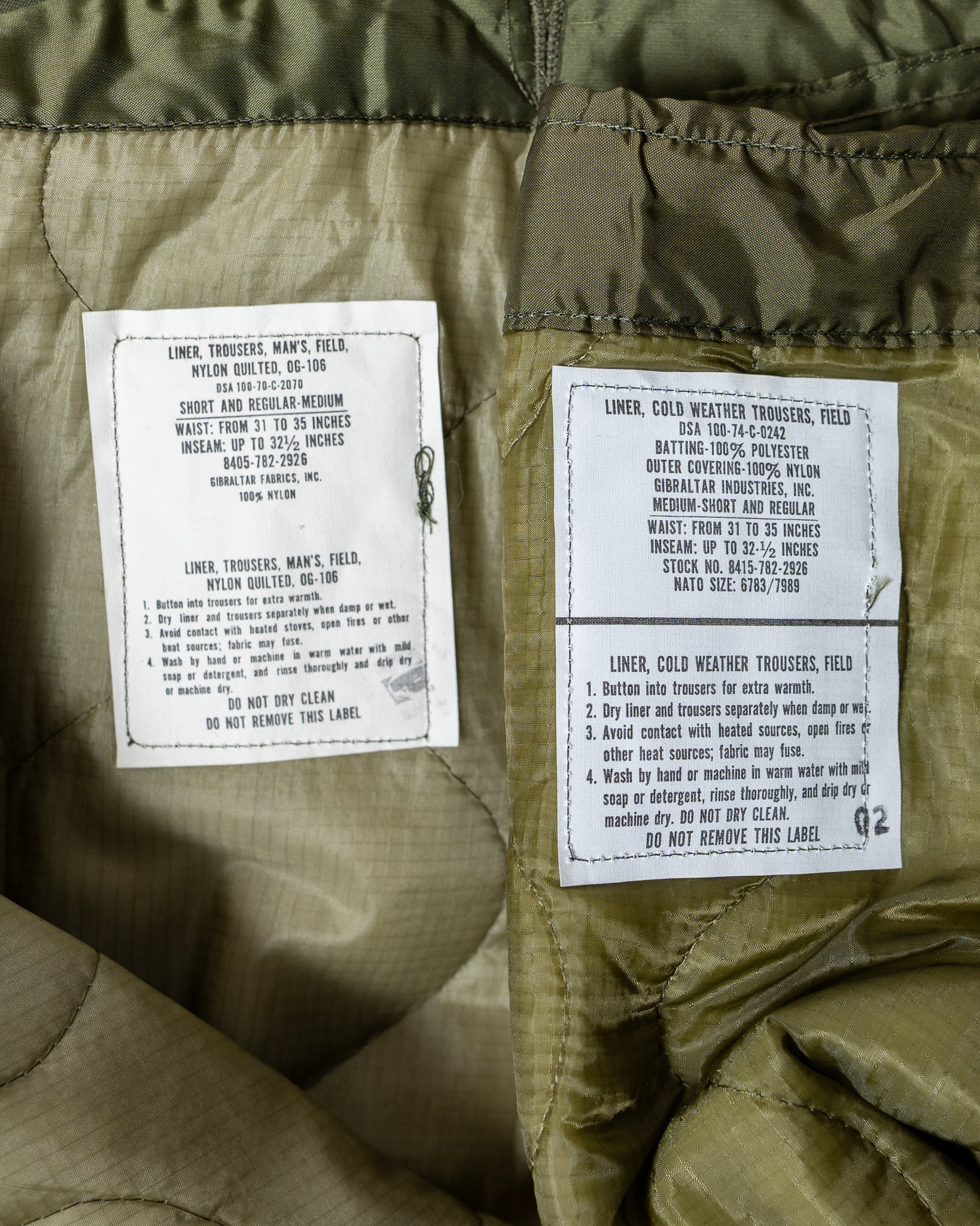 DEADSTOCK】U.S.Army M-65 Field Trousers Liner 実物 アメリカ軍 新品