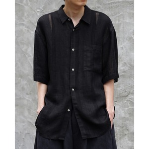 [Nomàt] (ノマット) N-LE-B-01 S/S Shirt/Linen Stripes