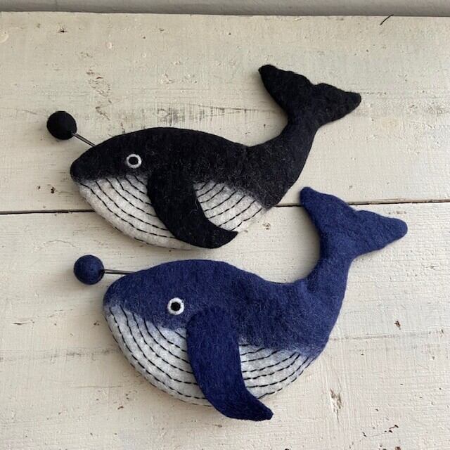 羊毛フェルト ビッグ くじら クジラ ポーチ ハンドメイド フェア