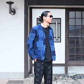 KUON / Vintage Boro Patchwork V-neck Jacket