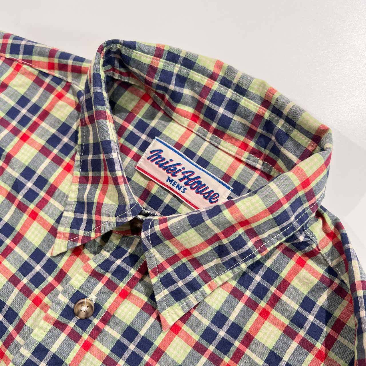 MIKI HOUSE ミキハウス メンズ チェック柄 半袖シャツ S /日本製/マルチ系