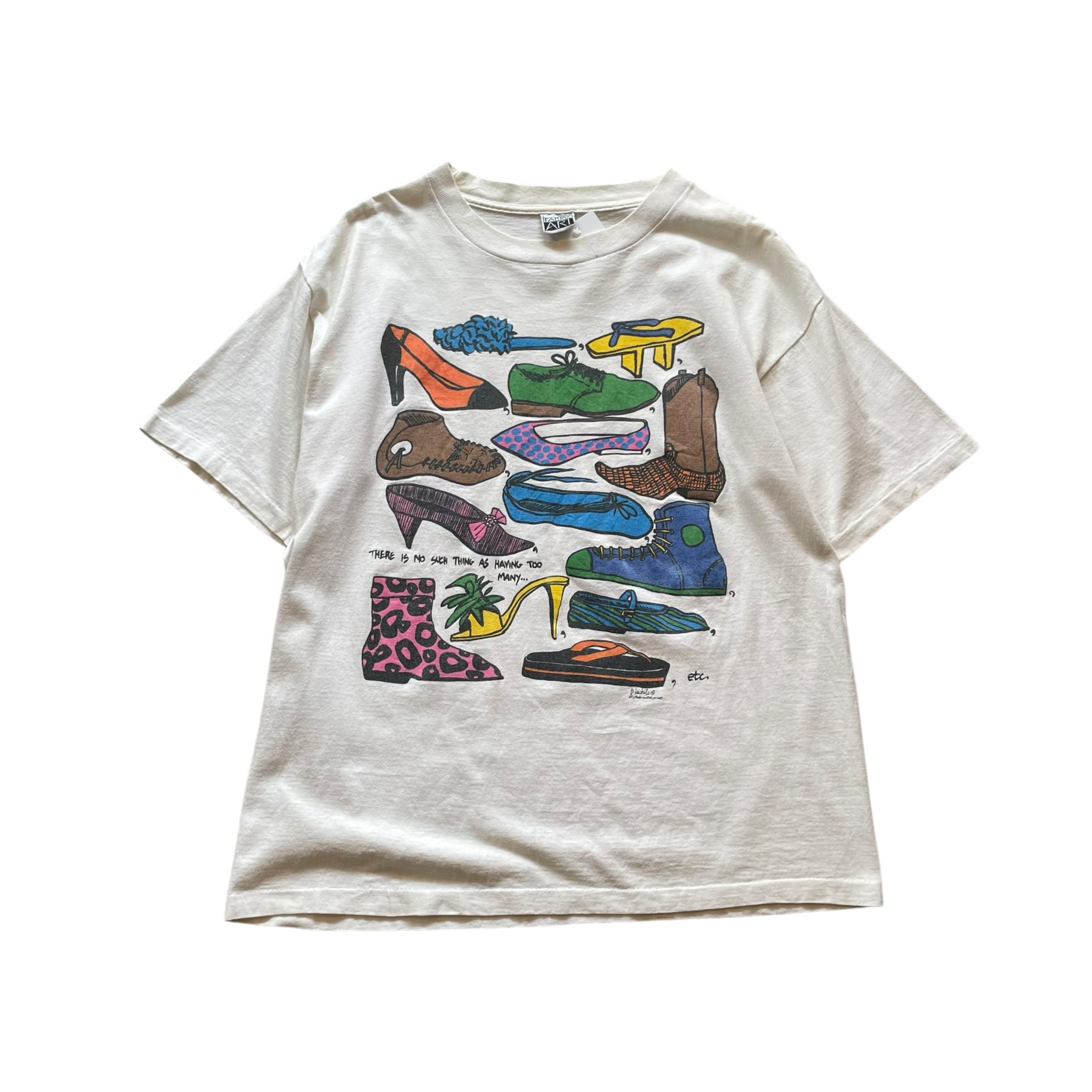 90s FABRIC ART "Shoes"T-shirt