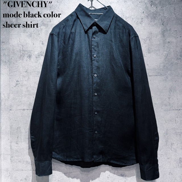 "GIVENCHY"mode black color sheer shirt
