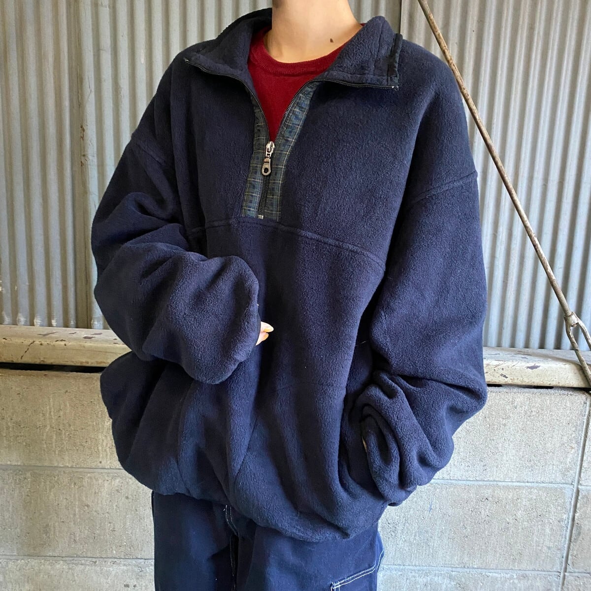 90年代 WOOLRICH ウールリッチ ハーフジップ フリースジャケット プル 