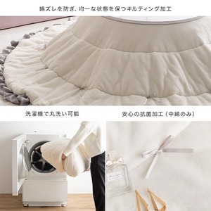 こたつ+リボン＆フリル掛け布団2点セット 円形 天板68cm